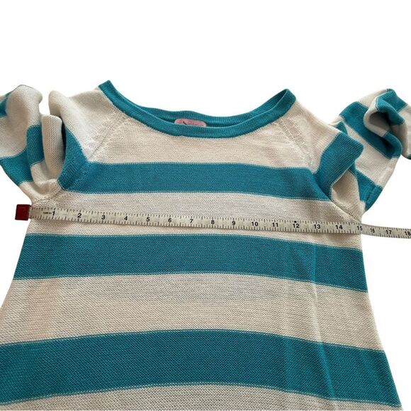 Lilly Pulitzer Paige Blue White Striped Knit Tunic Sweater - Picture 5 of 8